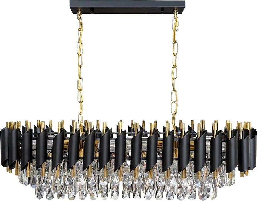 Luster Cristal, 1x krištáľové/zlaté/čierne kovové tienidlo, g