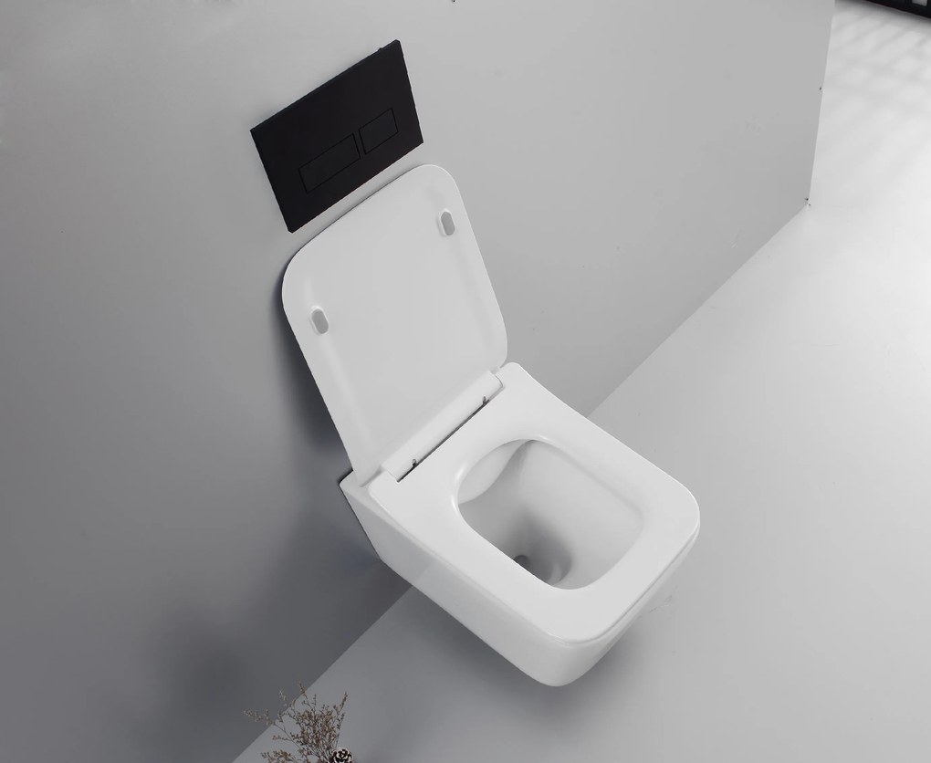 CERANO - Závesná WC misa Forte + UF sedátko, Rimless - biela lesklá, CER-CER-538747