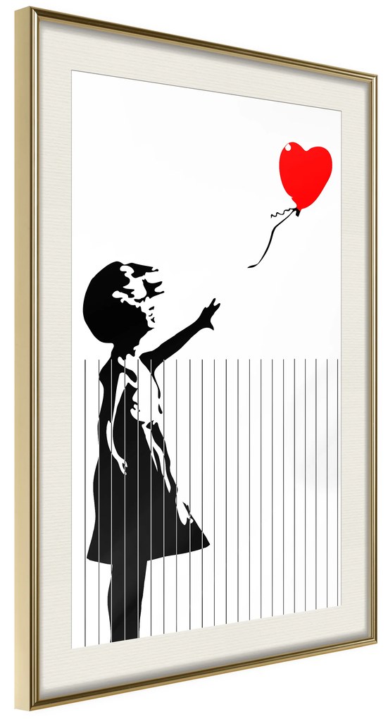 Artgeist Plagát - Cut Banksy [Poster] Veľkosť: 30x45, Verzia: Zlatý rám s passe-partout