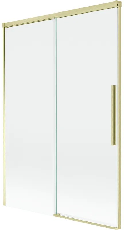 Mexen Rox, 2-krídlová posuvná vaňová zástena 120 x 150 cm, 8mm číre sklo, zlatý matný profil, 8C9-120-001-55-00