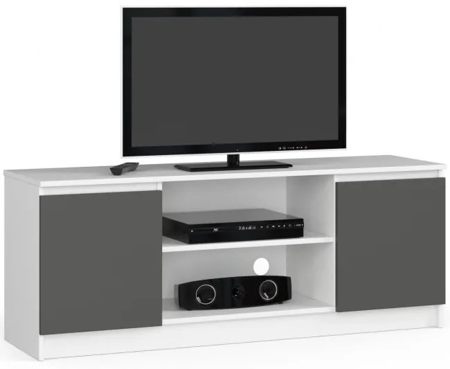 Stolík pod TV RTV 140 2D 1P biely / sivý