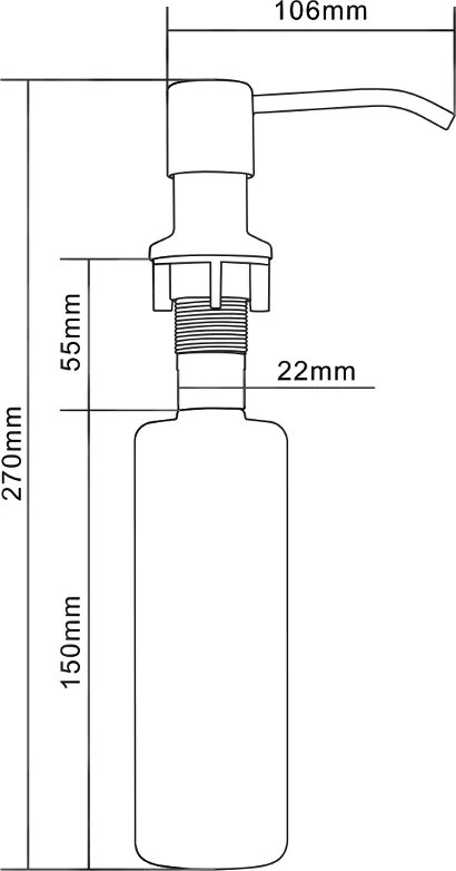 Mexen príslušenstvo, dávkovač saponátu do kuchynského drezu, čierna škvrnitá, 6601320-76