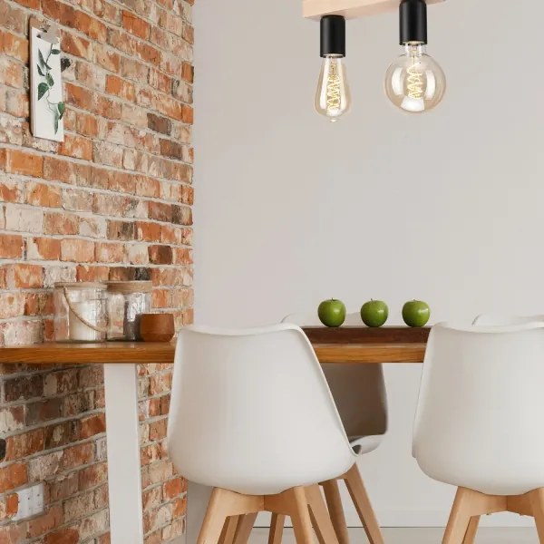 Prisadený luster VITO 2xE27/60W/230V buk