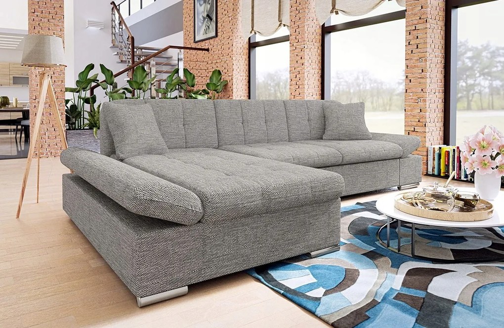 Rohová sedacia súprava Makalu (sivá)