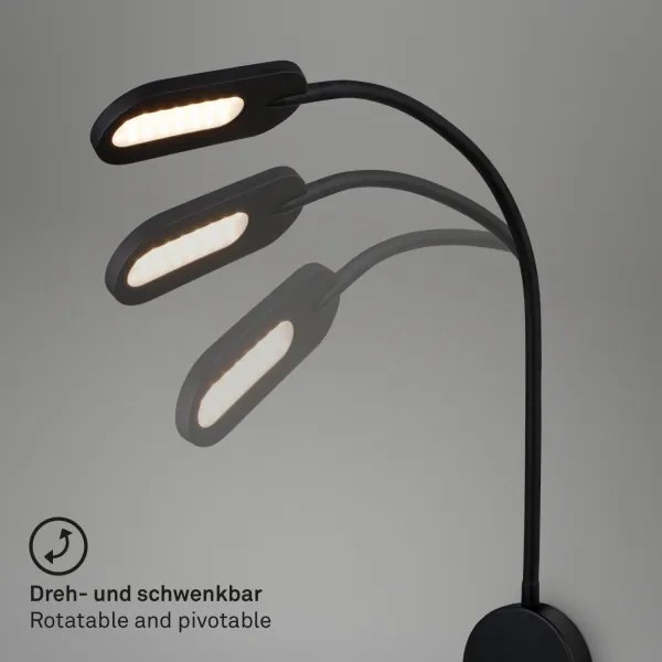 Briloner 2177015 - LED Stmievateľná flexibilná nástenná lampa LED/6W/230V čierna