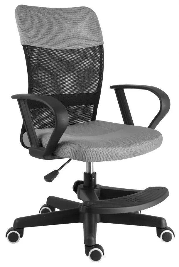 Detská stolička Neoseat MONKEY s podnožou — látka, čierna / šedá