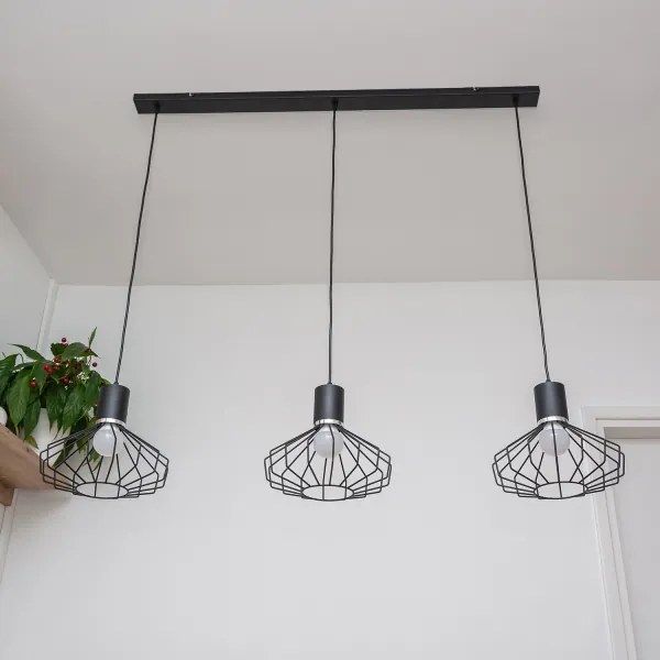 Luster na lanku SOLANO 3xE27/15W/230V čierna/lesklý chróm