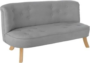 Detská sedačka velvet šedá 25 cm Drevo