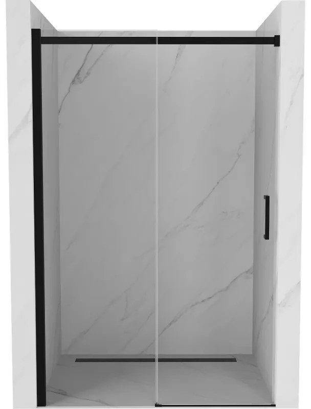 Mexen OMEGA posuvné sprchové dvere do otvoru 150 cm, čierna-transparentná, 825-150-000-70-00