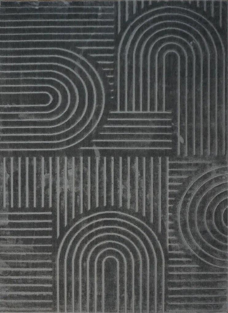 Koberec Zen Garden 2405 Dark Grey – sivý s geometrickým vzorom Rozmer: 160x220 cm
