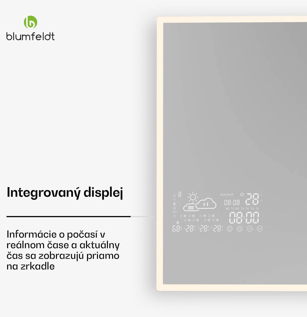 Blumfeldt Infračervený ohrievač, Smart Mirror, Infračervené žiarenie, 600 W, IP43