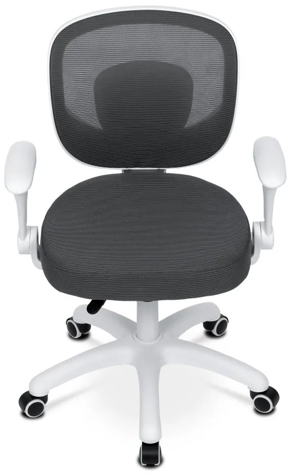 Detská pracovná stolička DINO — sieť / látka, tmavo sivá