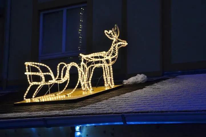 Nexos 29211 Svietiaci vianočný sob - LED svetelná dekorácia - 140 cm 336 LED