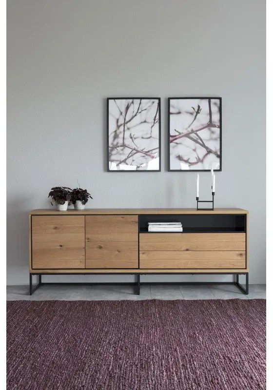 Komoda Dalarna II 198 cm industriálny dub