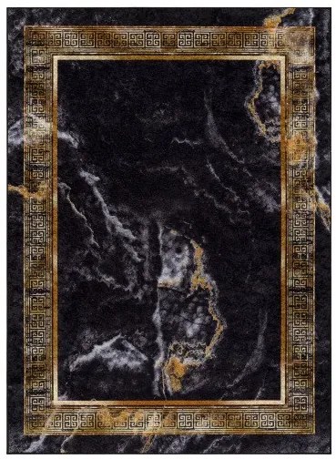 Dywany Łuszczów, Kusový koberec Miro 51278.809 Marble black/gold, 160x220, čierna, chodba / predsieň