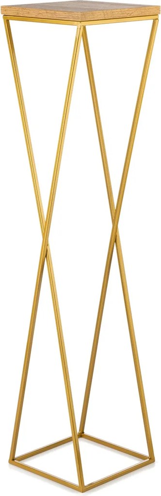 STOJAN NA KVETINÁČ LOFT6 100X24X24 CM ZLATÁ/HNEDÁ