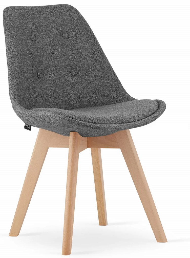 Sivá stolička s bukovými nohami DAREN NORI