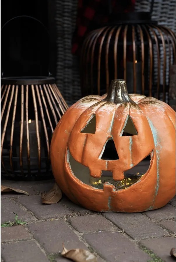 Oranžová dekorácia tekvice Halloween - 36*33*32 cm