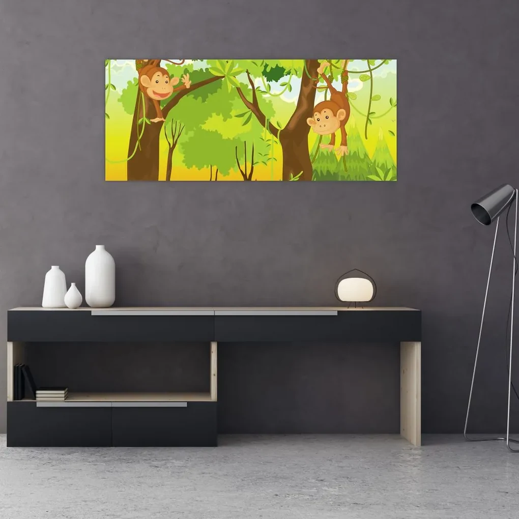 Obraz - Opičiaci (120x50 cm)