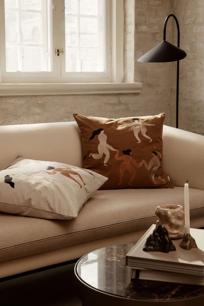 ferm LIVING Bavlnený vankúš Free Cushion Sugar Kelp 50x50 cm