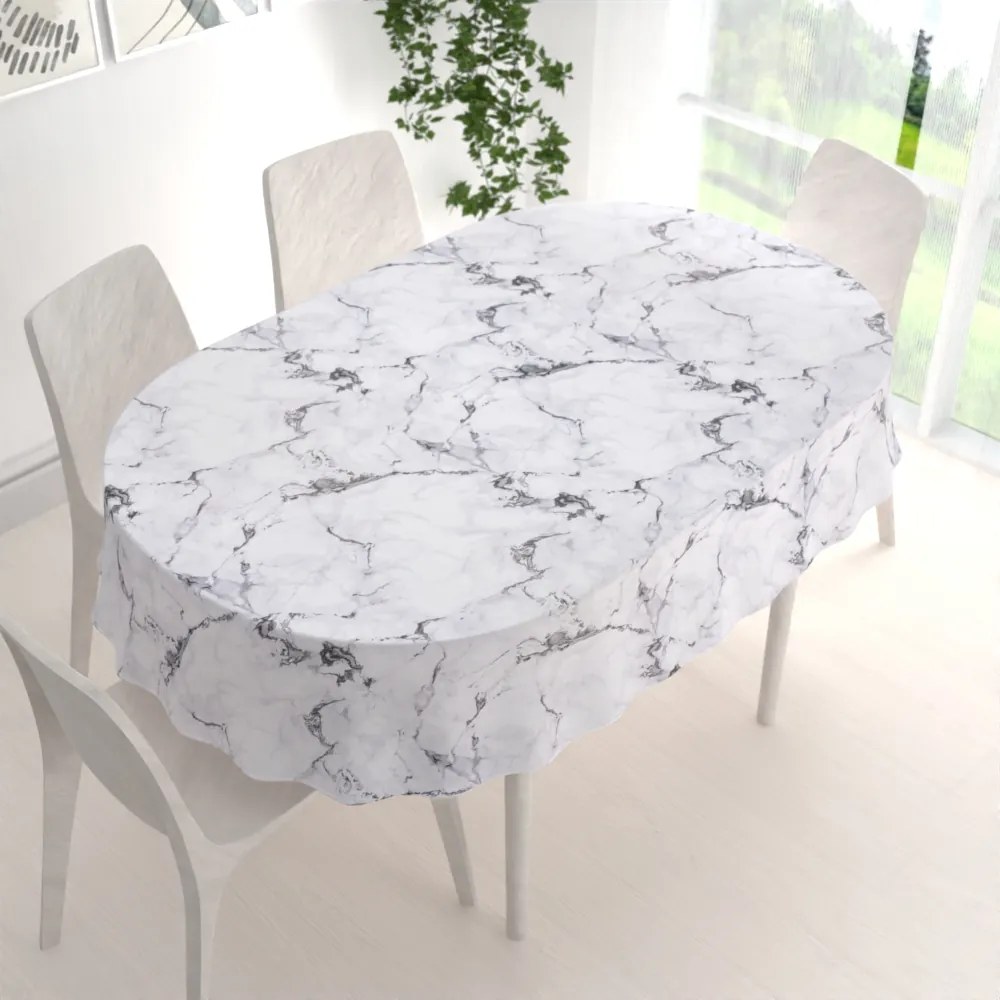 Biante Dekoračný oválny obrus PM-064 Sivý mramor 100x140 cm