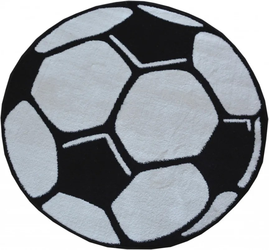 Detský kusový koberec Futbal biely kruh, Velikosti 100x100cm