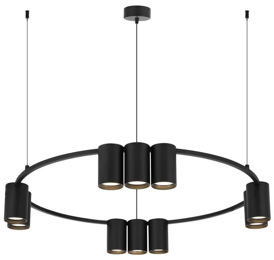 Luster na lanku GENESIS 10xGU10/8W/230V čierna