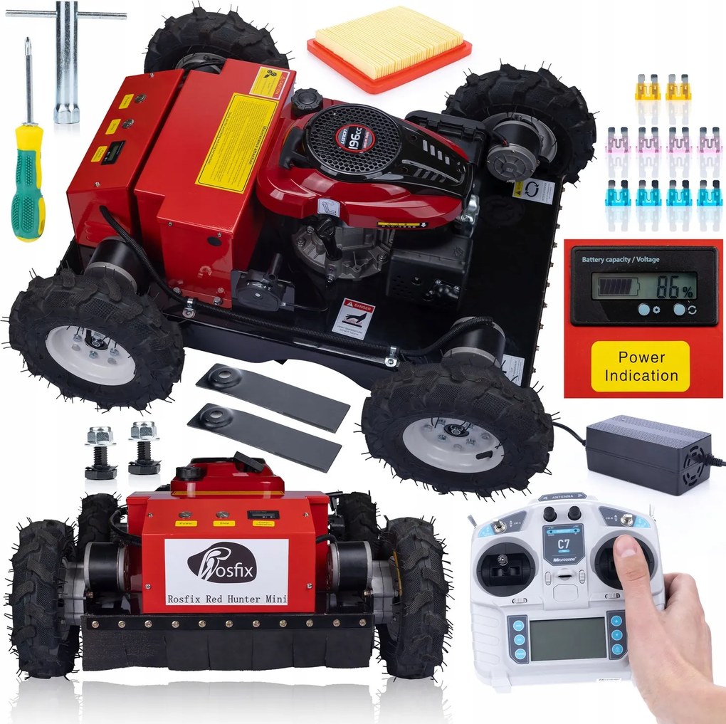 Rosfix Posuvná Diaľkovo Ovládaná Robotická Kosačka Na Štyri Kolesá Benzínová