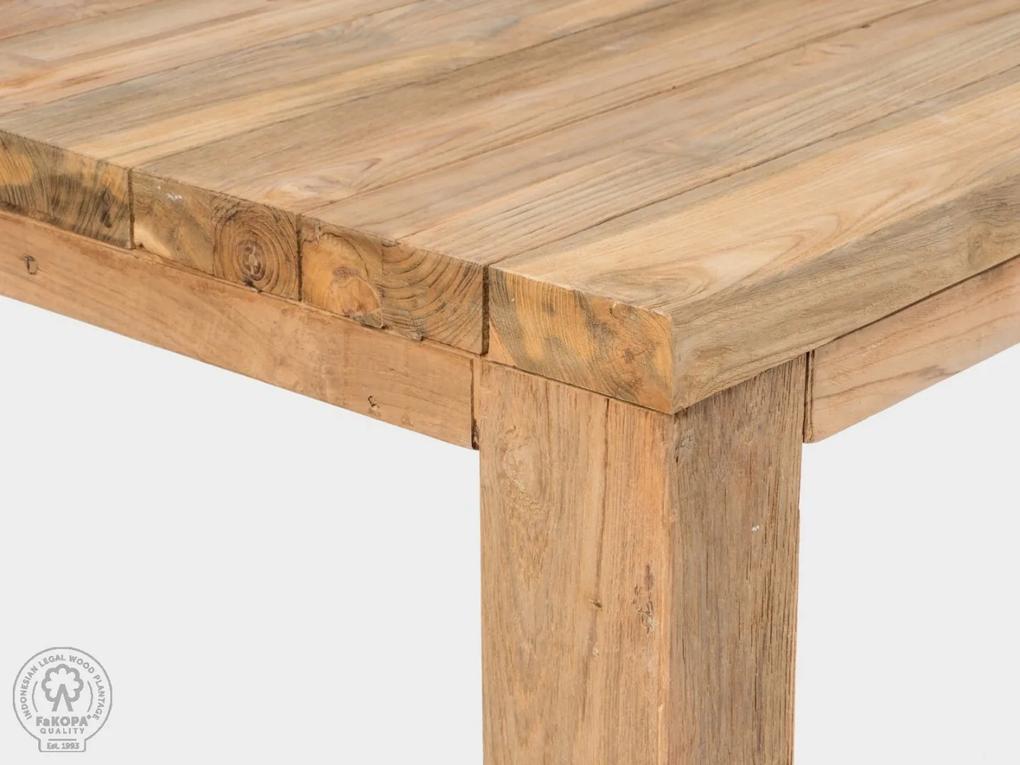 FaKOPA s. r. o. FLOSS RECYCLE - masívny stôl z recyklovaného teaku 220 x 100 cm (deska z prken), teak