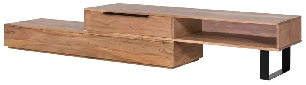 furniture-nabytek.cz - Masívna nástenná skriňa Auckland z akácie, lakovaná, hnedá