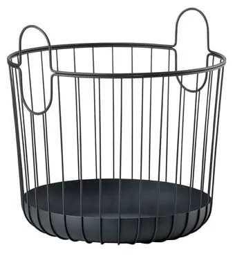 Čierny kovový úložný košík Zone Inu, ø 40,6 cm