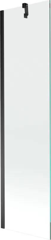 Mexen Next, vaňová  zástena 1-krídlová 50 x 150 cm, fixné krídlo, 6 mm číre sklo, čierny profil, 895-050-000-00-00-70