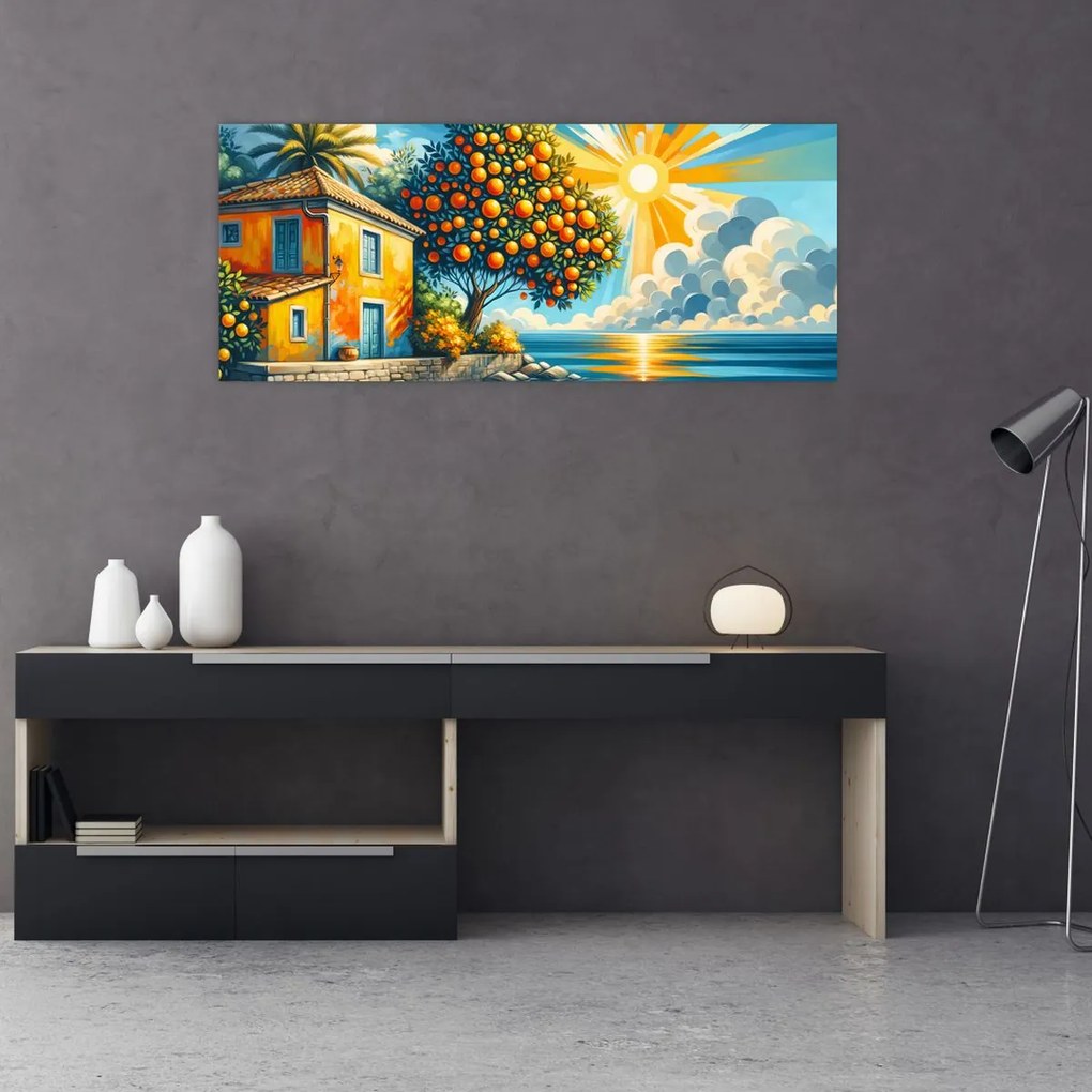 Obraz - Dom s pomarančmi I. (120x50 cm)