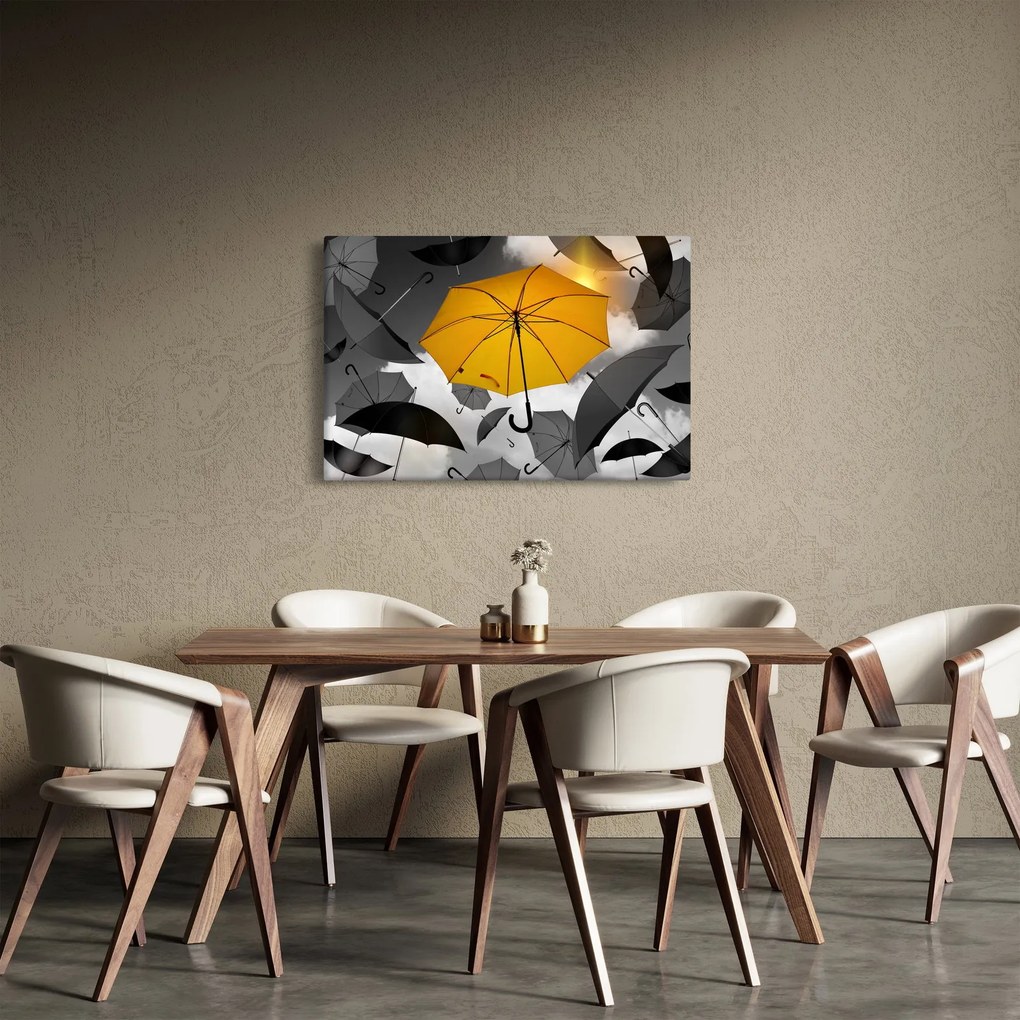 Obraz žltého dáždnika (90x60 cm)