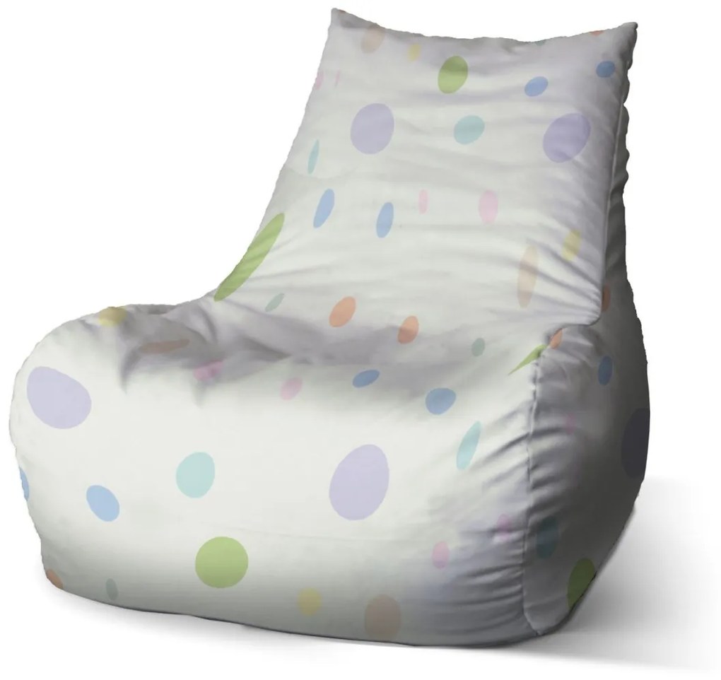Sablio Sedací vak Bean Trojfarebné bodky - 100 x 90 x 45 cm