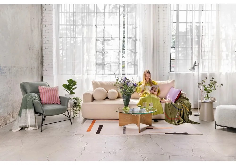 Béžová rozkladacia pohovka z textílie buklé 247 cm Quinoa – Bonami Selection