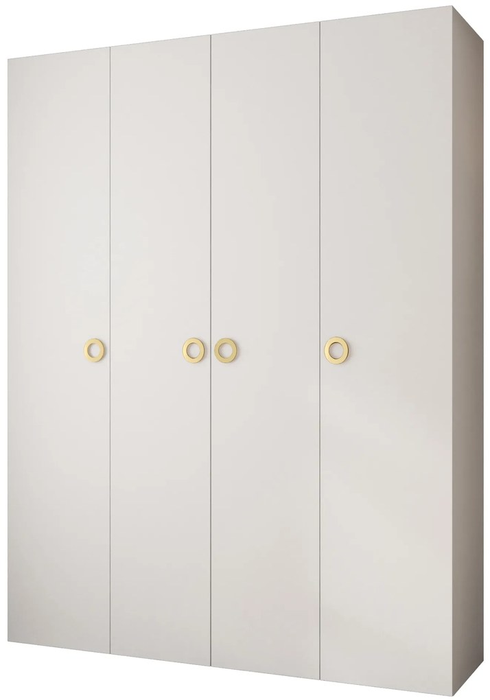 Šatníková skriňa 190 cm Carmela 40-1 (biela + zlatá). Akcia -20%. Vlastná spoľahlivá doprava až k Vám domov. 1126538