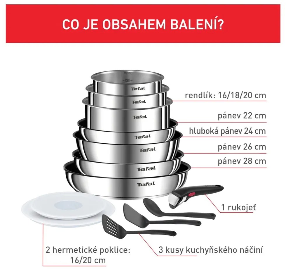 Antikoro súprava riadu 13 ks INGENIO Emotion L897DS04 – Tefal