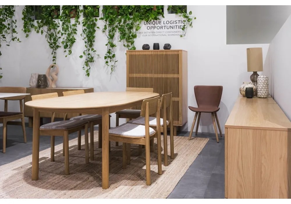 Rozkladací jedálenský stôl s doskou v dubovom dekore v prírodnej farbe 100x190 cm Gallina – Unique Furniture