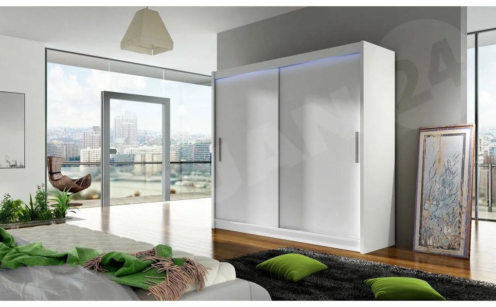 Skriňa London I 180, Farby: kašmír, Osvetlenie: osvetlenie LED RGB - farebné