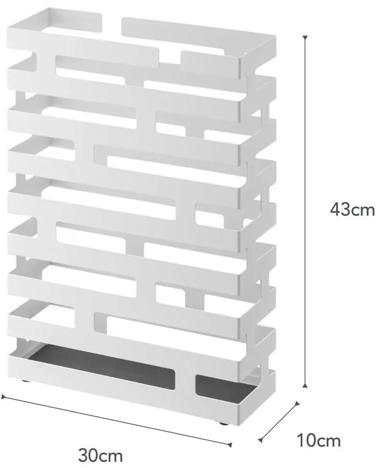 Biely stojan na dáždniky YAMAZAKI Brick, šírka 30 cm