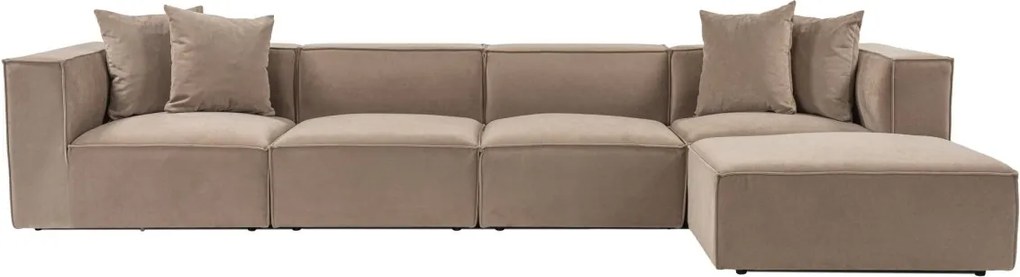 Rohová sedacia súprava Sora 430 cm cappucino pravá