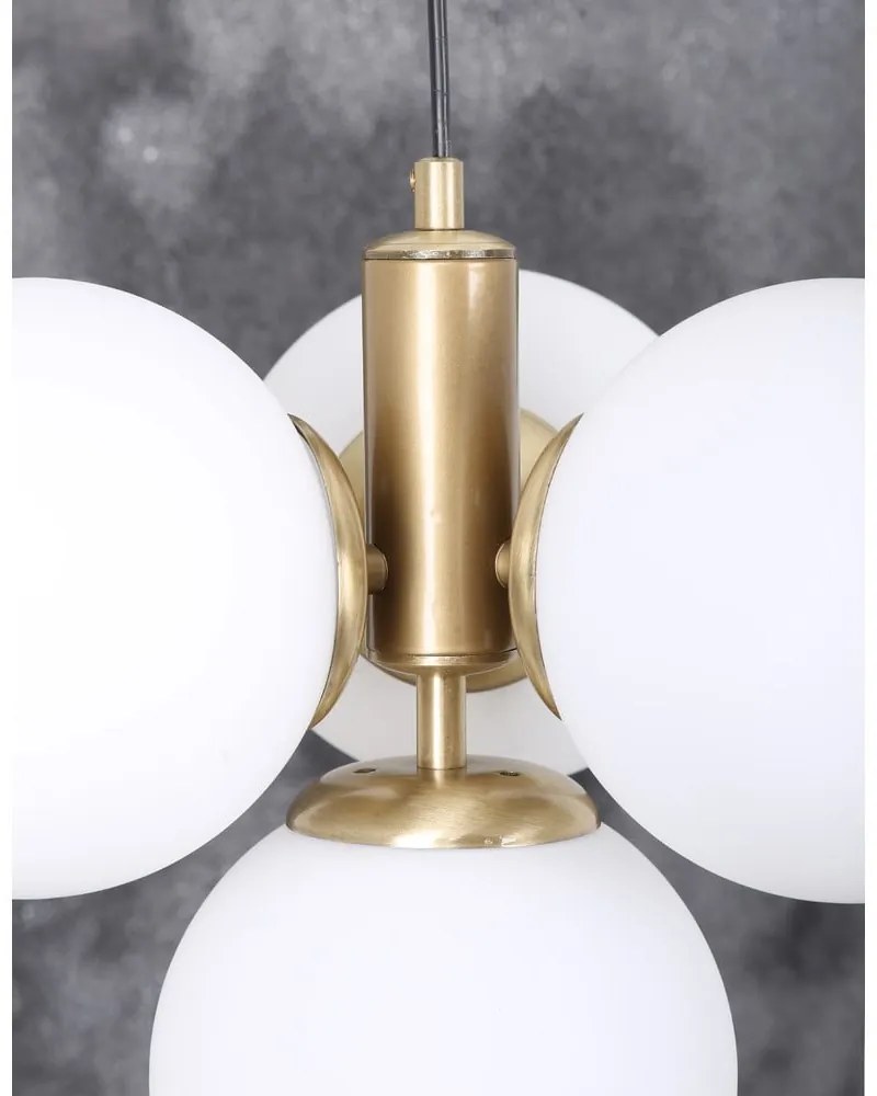 Biele/v zlatej farbe závesné svietidlo so skleneným tienidlom ø 15 cm Hector – Squid Lighting