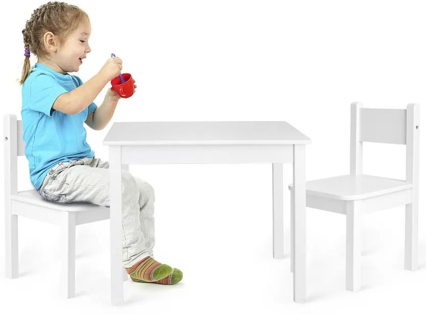 Vulpi Yeti Jednorožec stôl pre deti + 2 stoličky biele