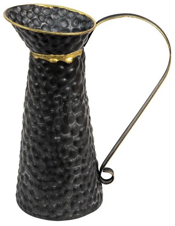 Čierný kovový dekorační džbán Valentino II - 23*15*34 cm