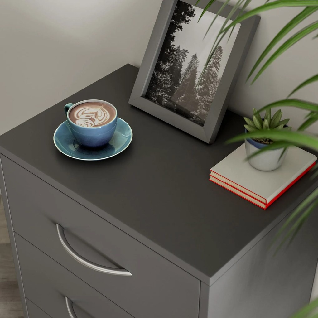 Nočný stolík ELOISE s podsvietením, 54x39x28cm, antracitová Casaria