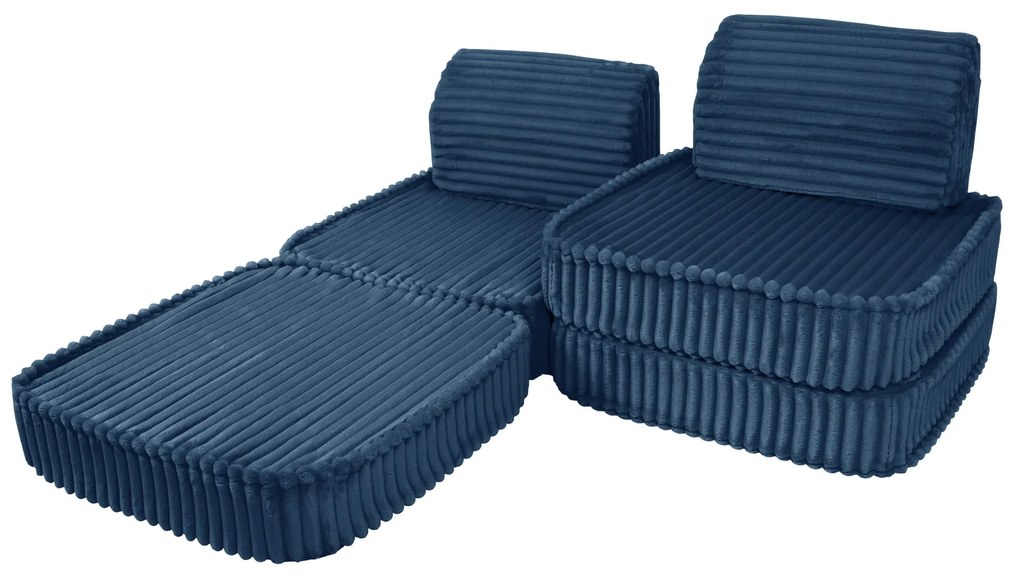 MeowBaby® Churros detská pohovka Basic, Midnight Blue