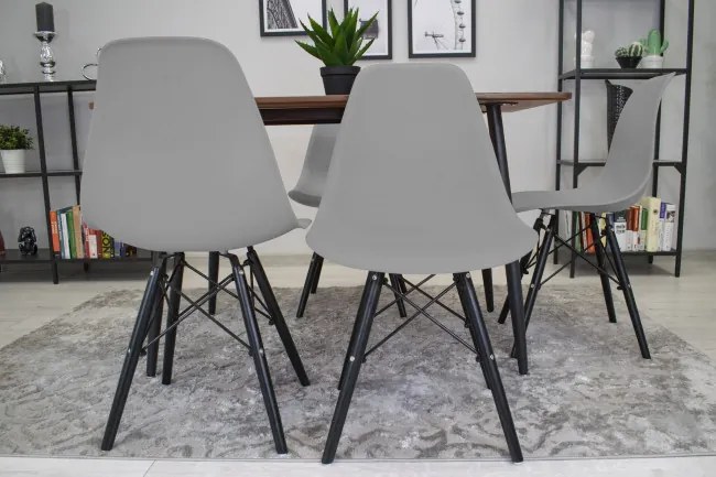 Jedálenská stolička OSAKA svetlosivá (čierne nohy)