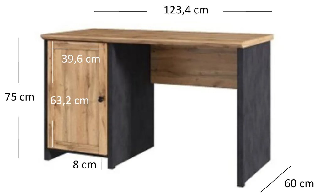 PC stolík Nella (dub wotan + matera). Vlastná spoľahlivá doprava až k Vám domov. 1053094