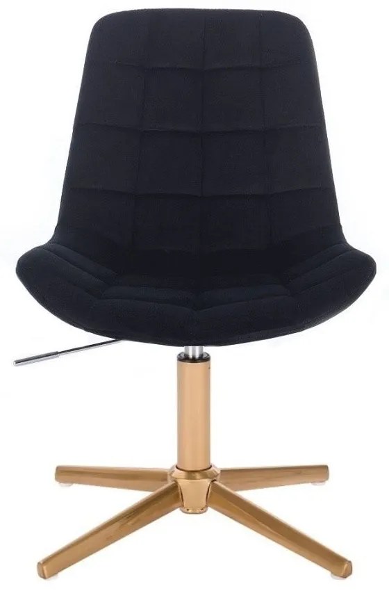 LuxuryForm DESIGN Stolička PARIS VELUR na zlatom kríži - čierna